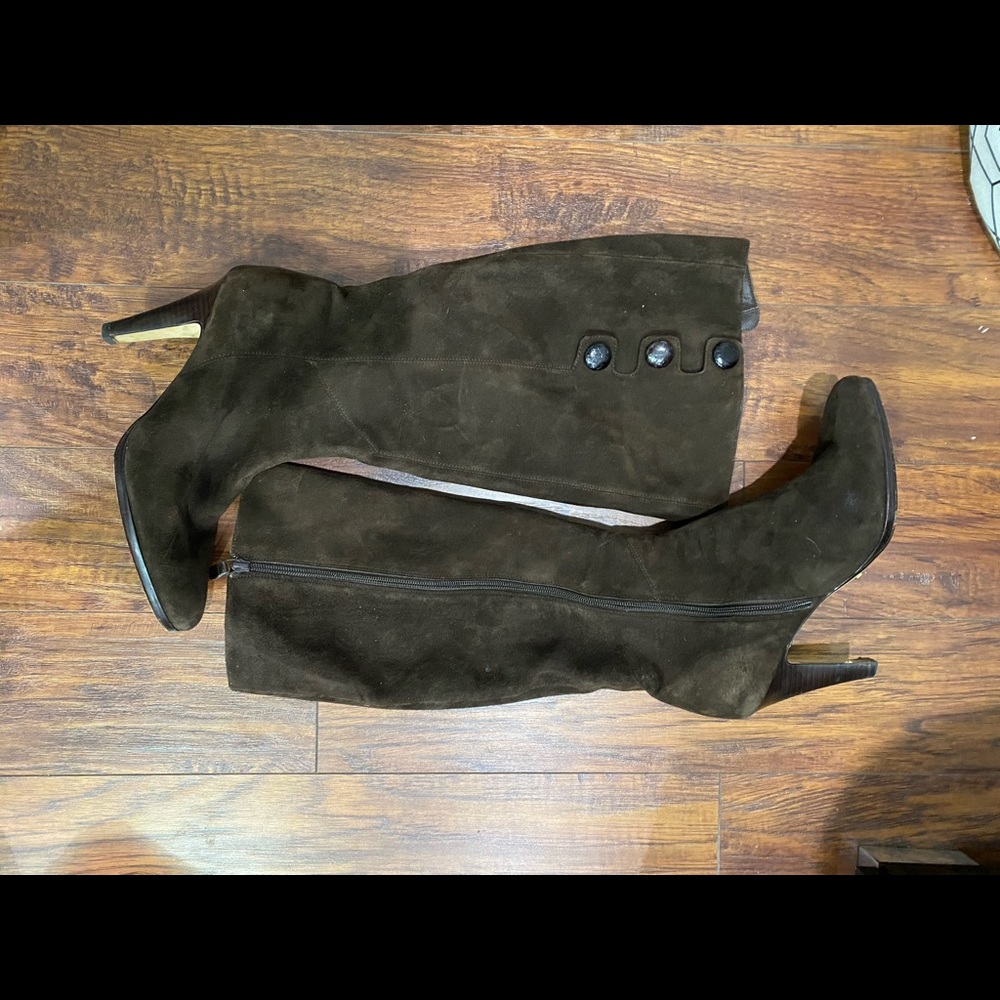 Cole Hahn Nike air brown suede heeled boots